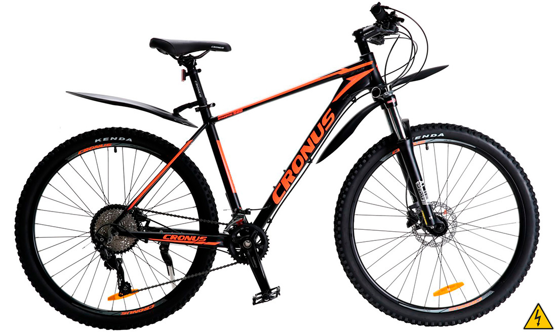 Фотография Электровелосипед Cronus Dynamic 27,5" мотор MXUS FX-15F, 48В, 500Вт (2020) 2020 Черно-оранжевый